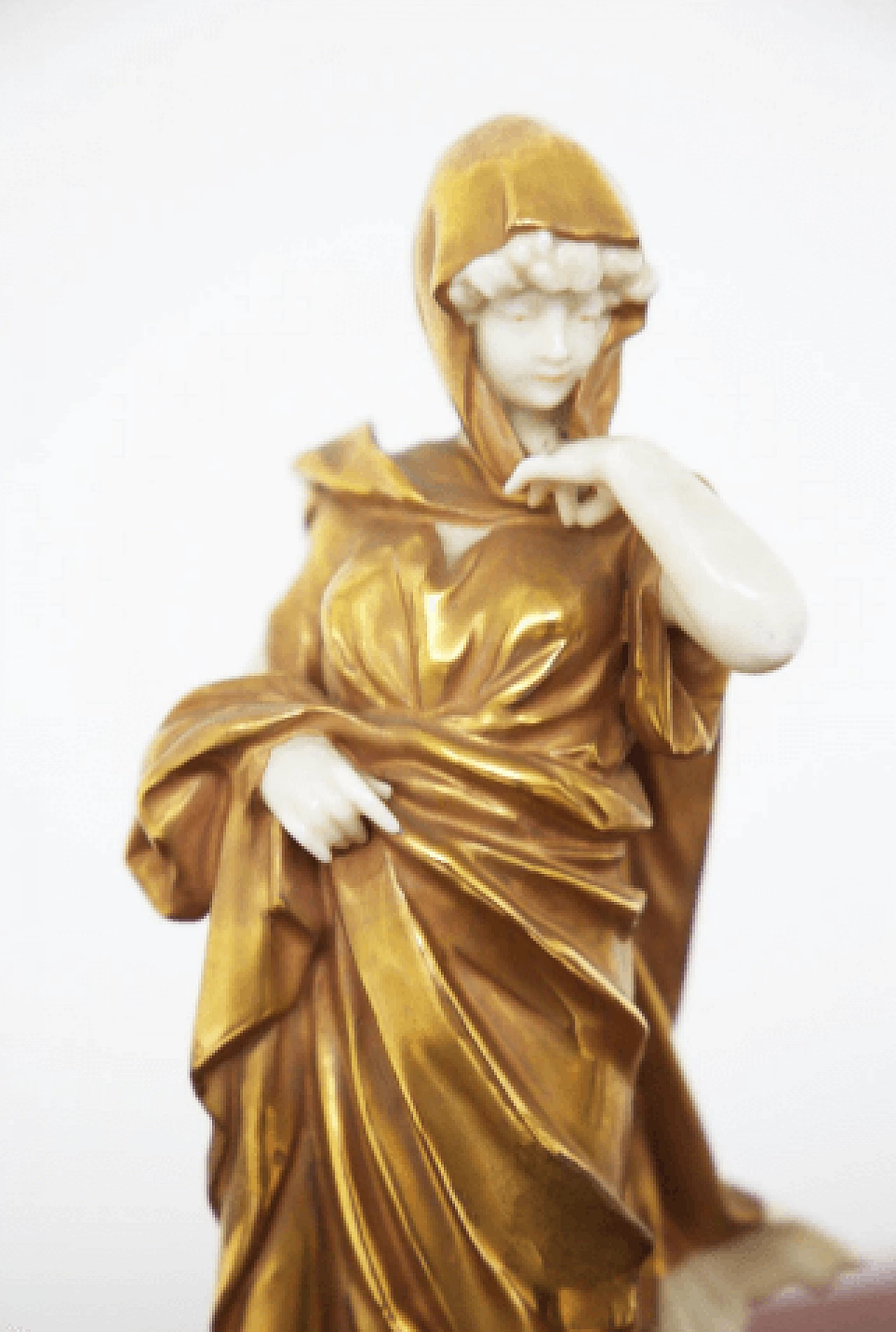 Aquarius statuette in gilded Capodimonte ceramic, early 20th century 2