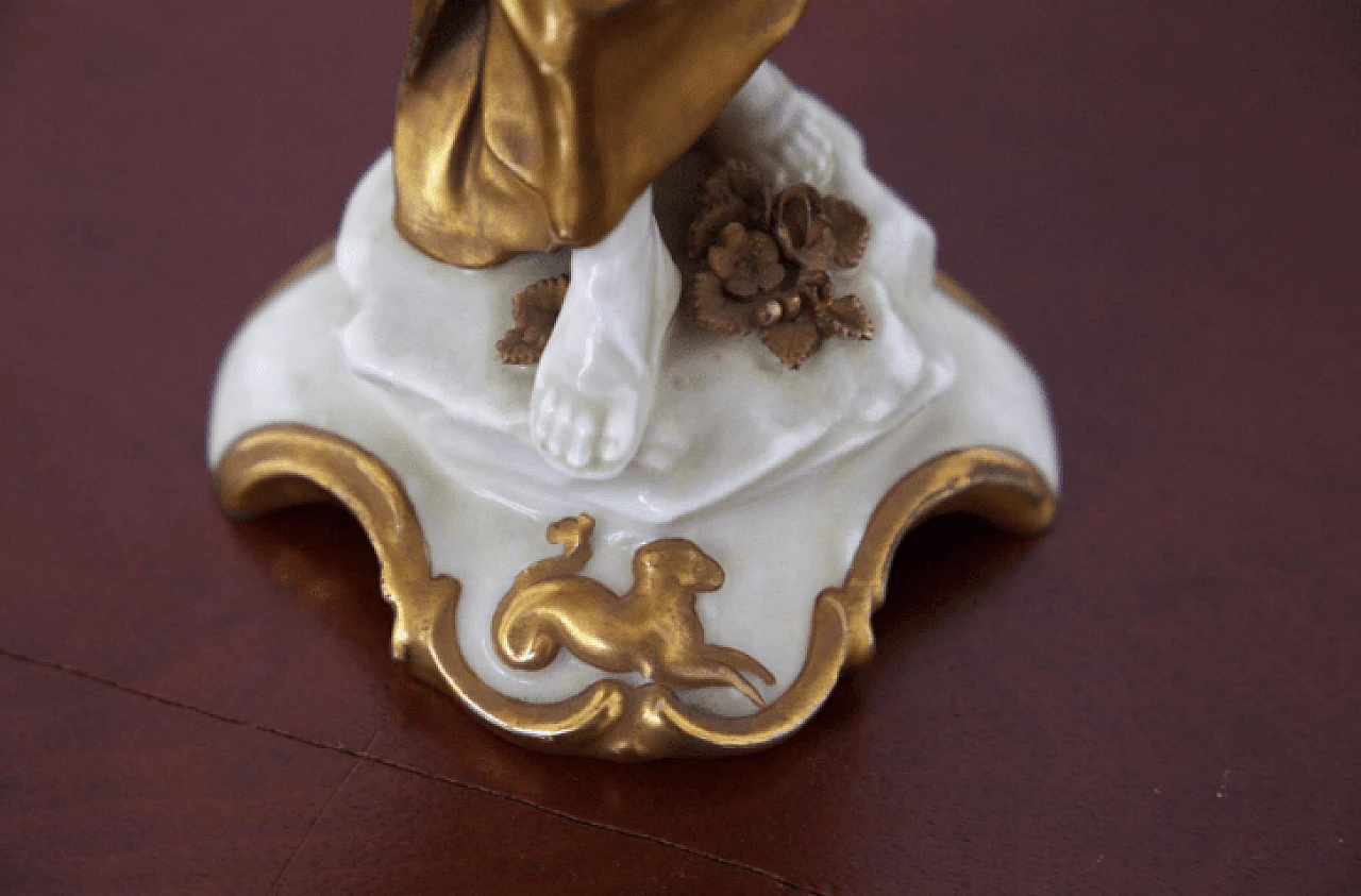 Capricorn statuette in gilded Capodimonte ceramic, early 20th century 2