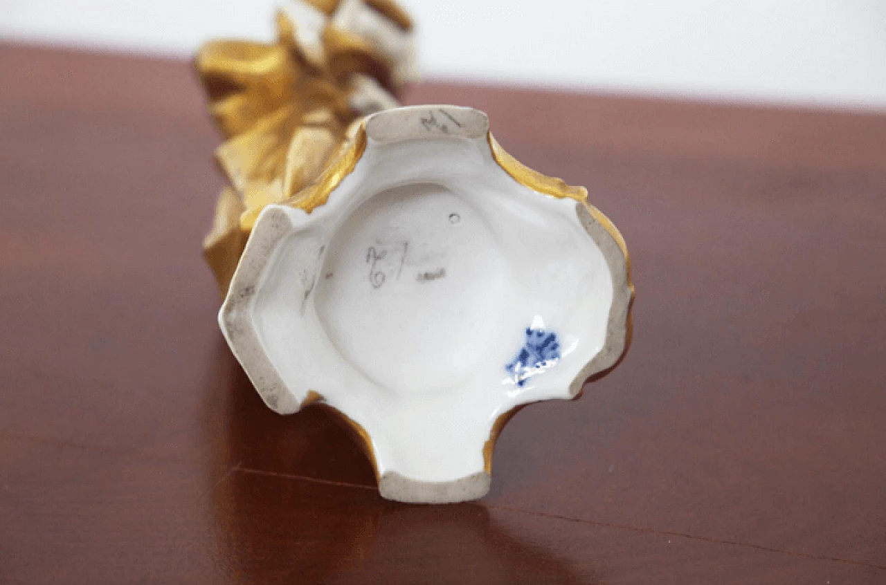 Capricorn statuette in gilded Capodimonte ceramic, early 20th century 3