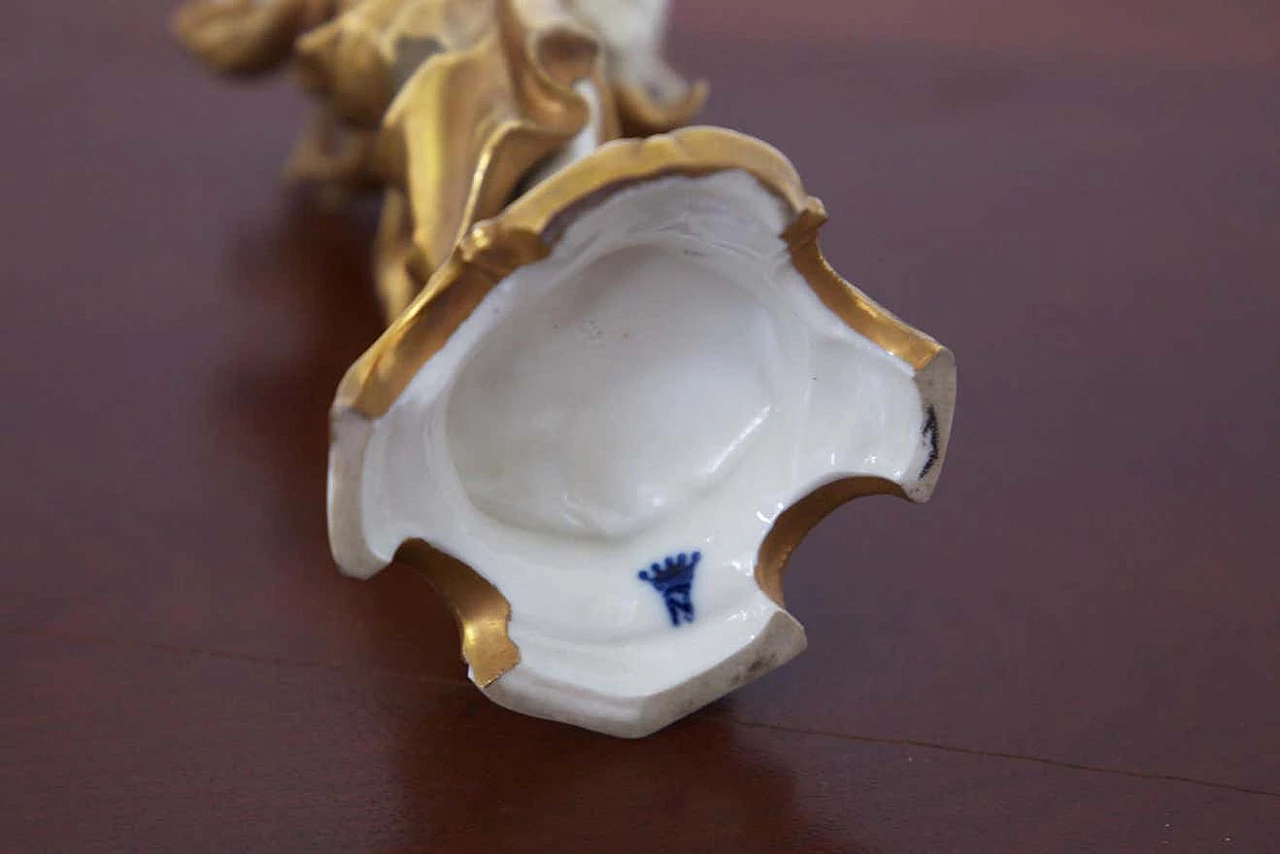 Statuetta Vergine in ceramica dorata di Capodimonte, inizio '900 4