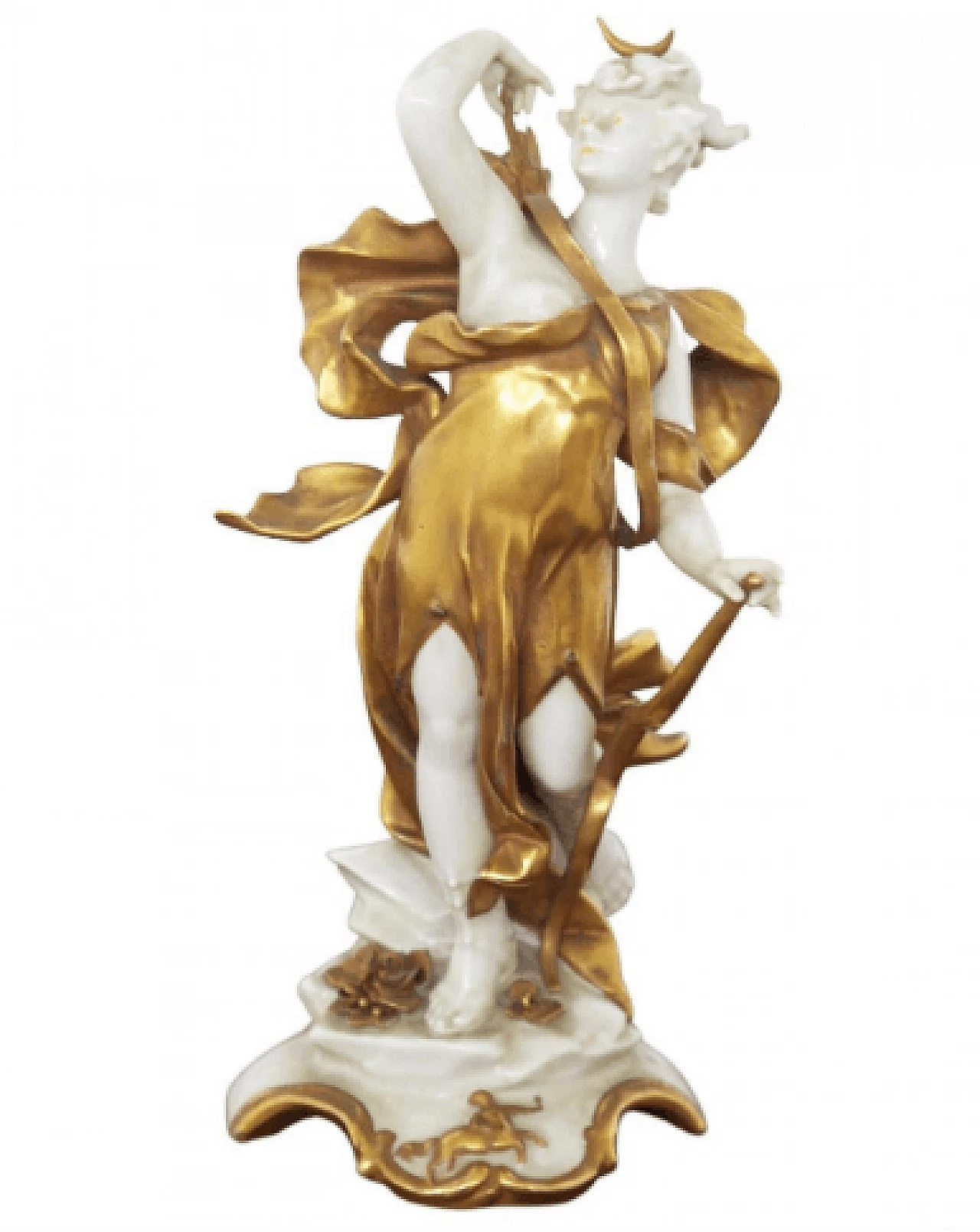 Statuetta Sagittario in ceramica dorata di Capodimonte, inizio '900 1