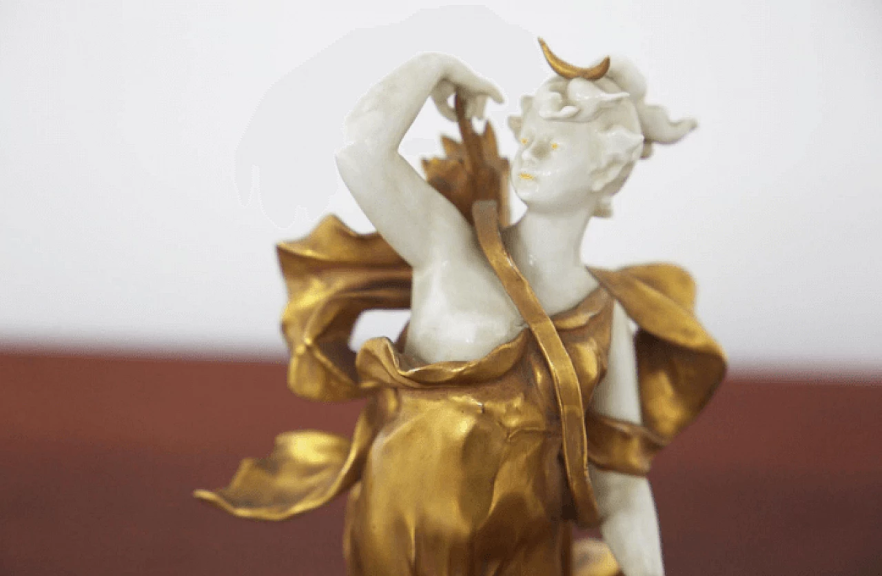 Sagittarius statuette in gilded Capodimonte ceramic, early 20th century 2