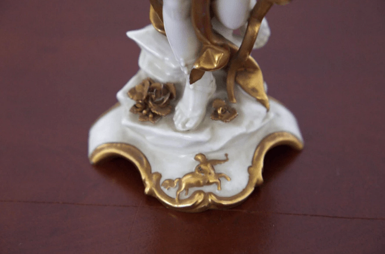 Statuetta Sagittario in ceramica dorata di Capodimonte, inizio '900 7