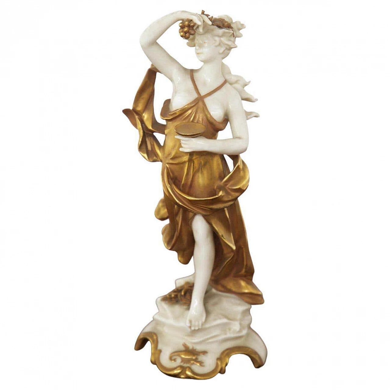 Scorpion statuette in gilded Capodimonte ceramic, early 20th century 1