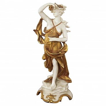 Statuetta Scorpione in ceramica dorata di Capodimonte, inizio '900