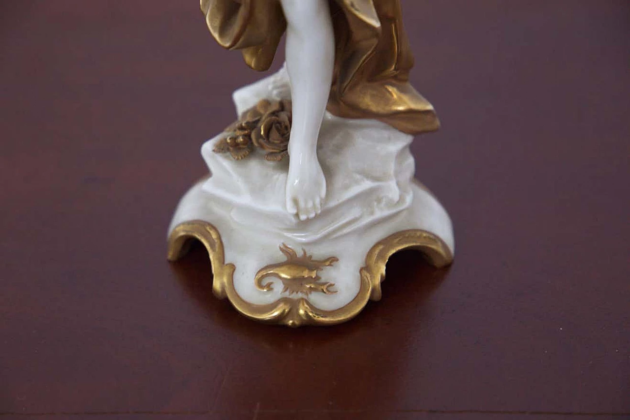 Statuetta Scorpione in ceramica dorata di Capodimonte, inizio '900 2