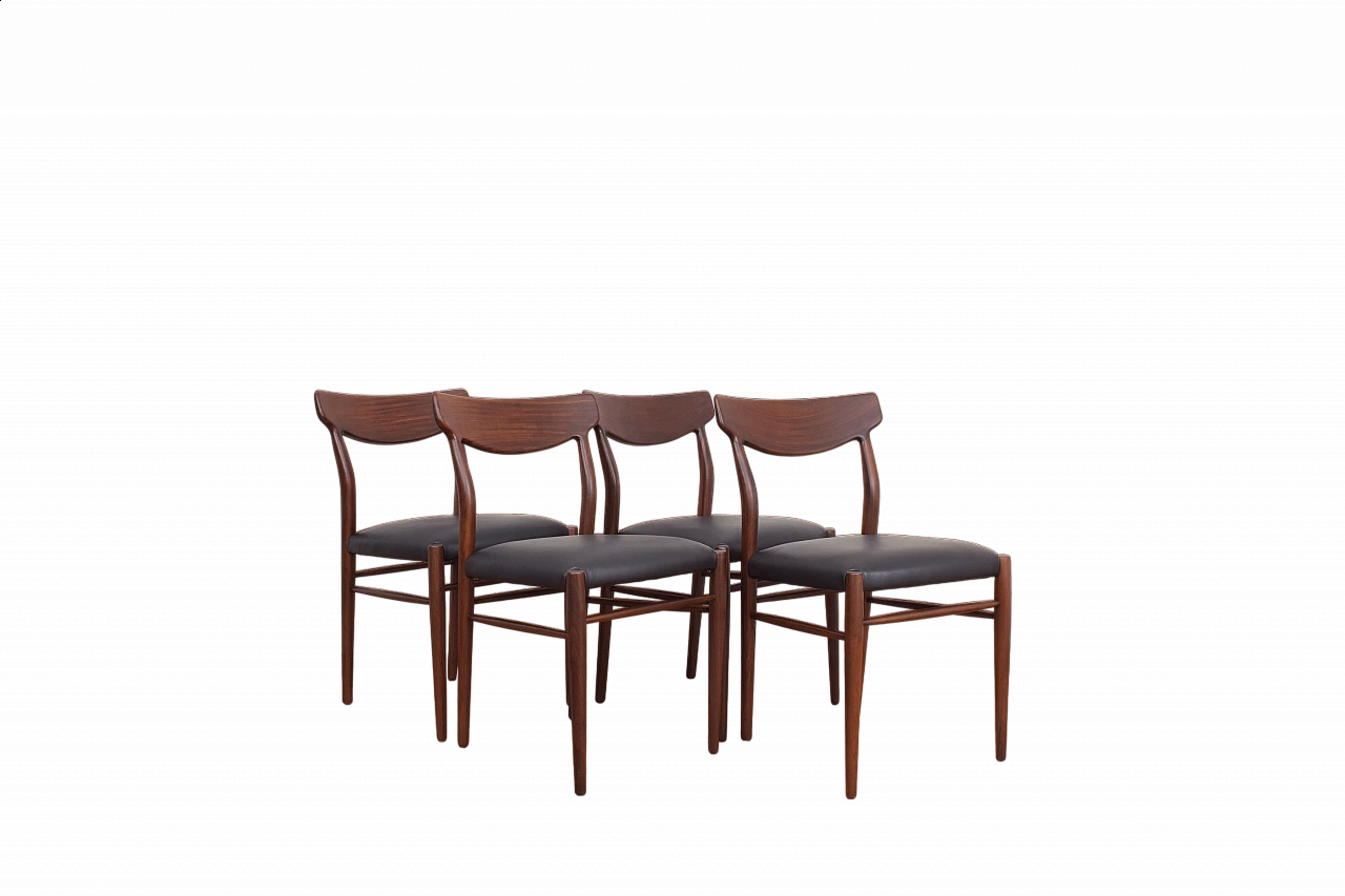 4 Danish teak dining chairs, 1960s 13