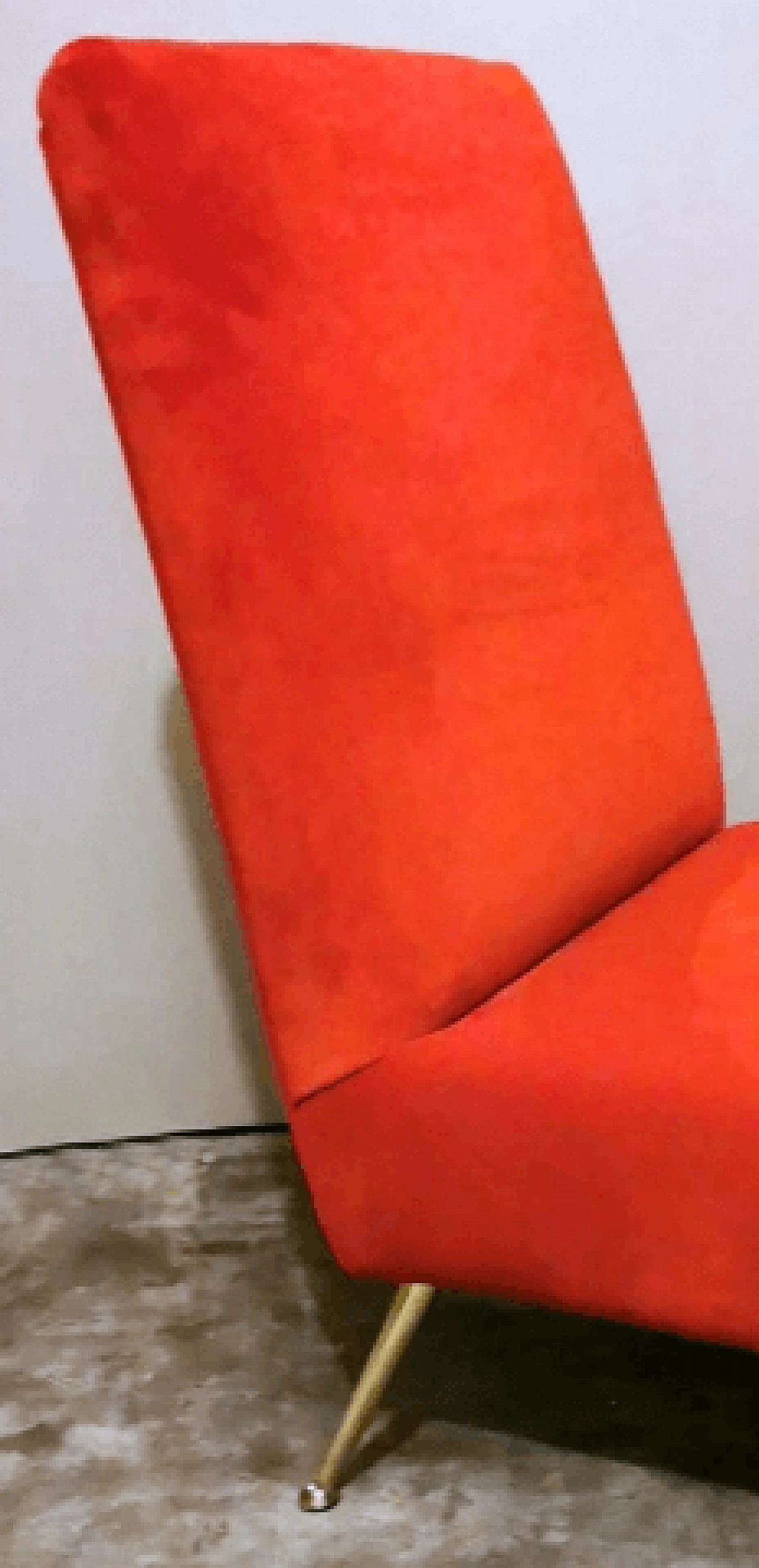 Red velvet armchair in the style of Marco Zanuso, 1960s 11