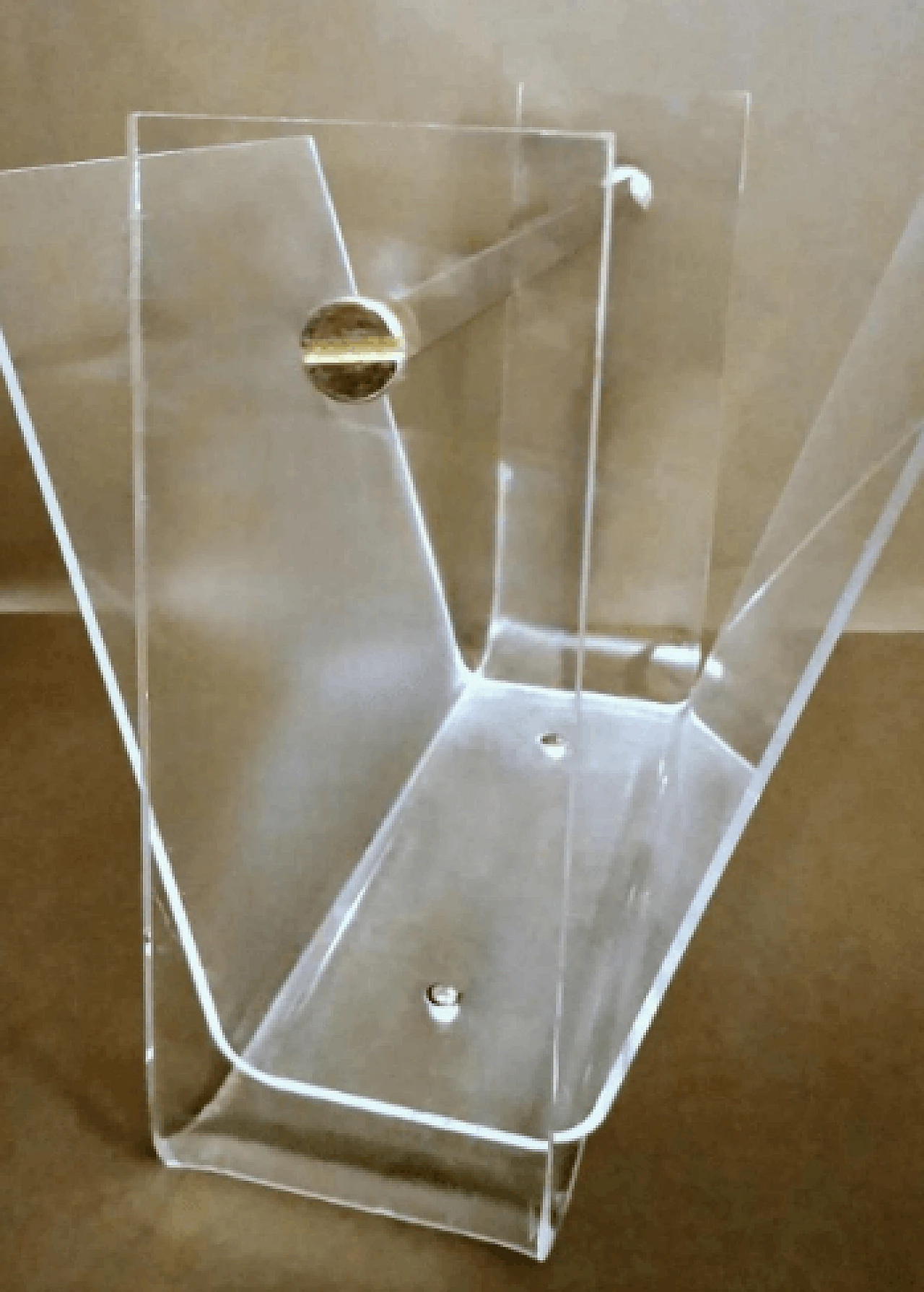 Plexiglass and chromed brass magazine rack, 1970s 4