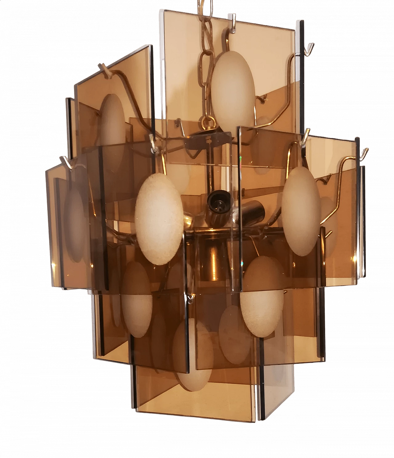 Lampadario in vetro di Murano di Gino Vistosi, anni '60 7