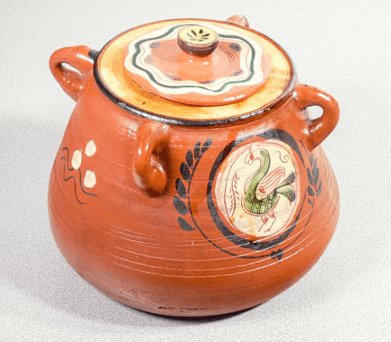 Vaso con coperchio in terracotta di Renzo Igne, anni '80 1