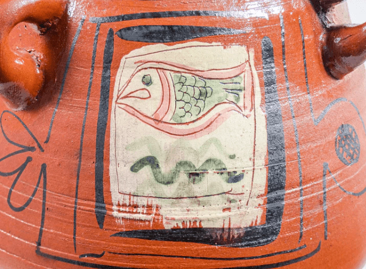 Vaso con coperchio in terracotta di Renzo Igne, anni '80 4