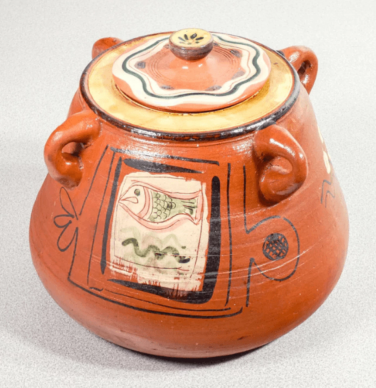 Vaso con coperchio in terracotta di Renzo Igne, anni '80 8