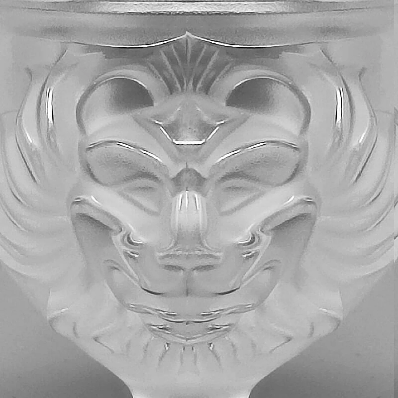 Crystal ashtray and table lighter by Lalique, 1970s 5