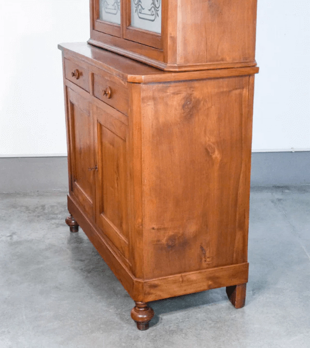 Charles X sideboard with glass cabinet and extractable top, 19th century 9