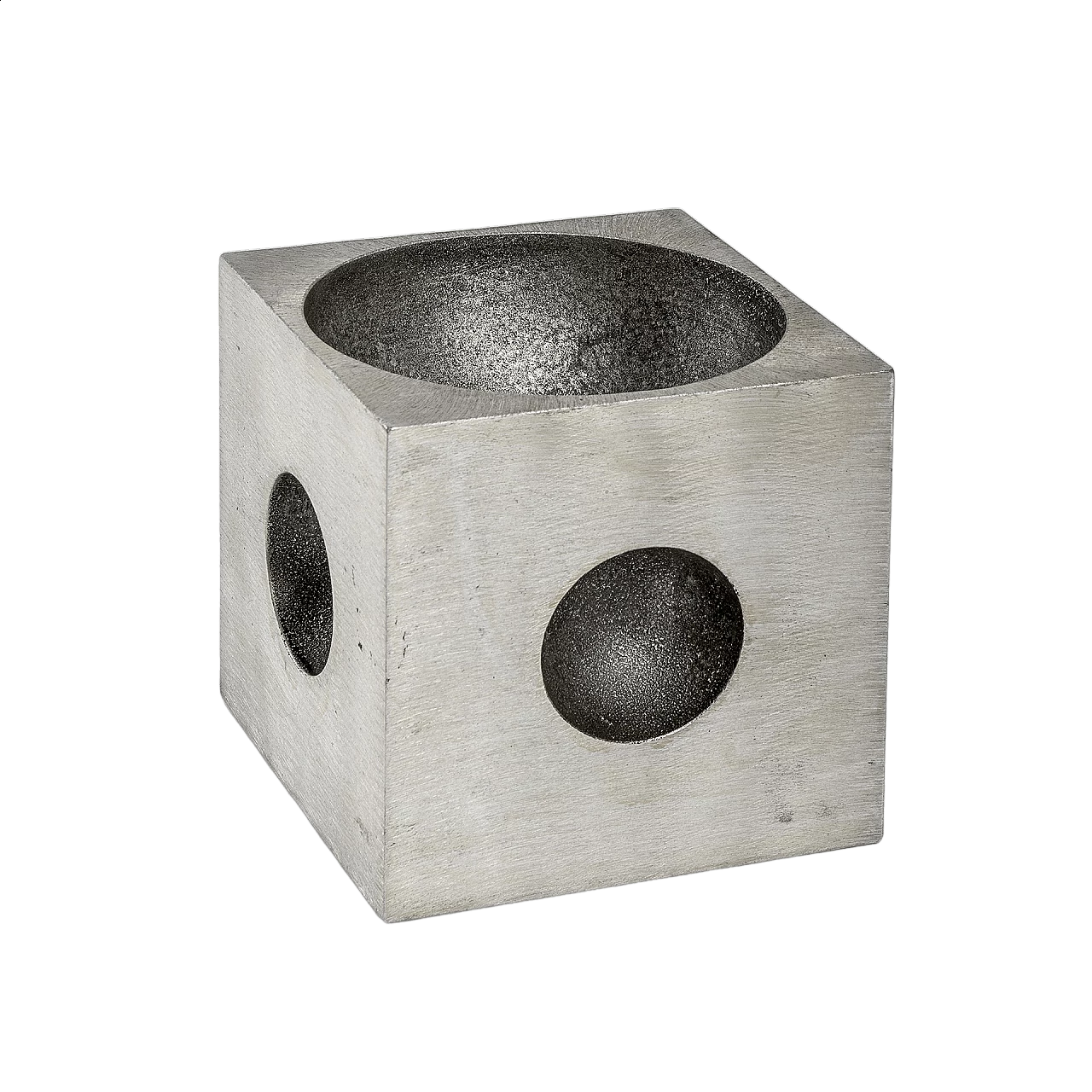 Lorenzo Burchiellaro, Cube, cast aluminium sculpture, 1970s 6