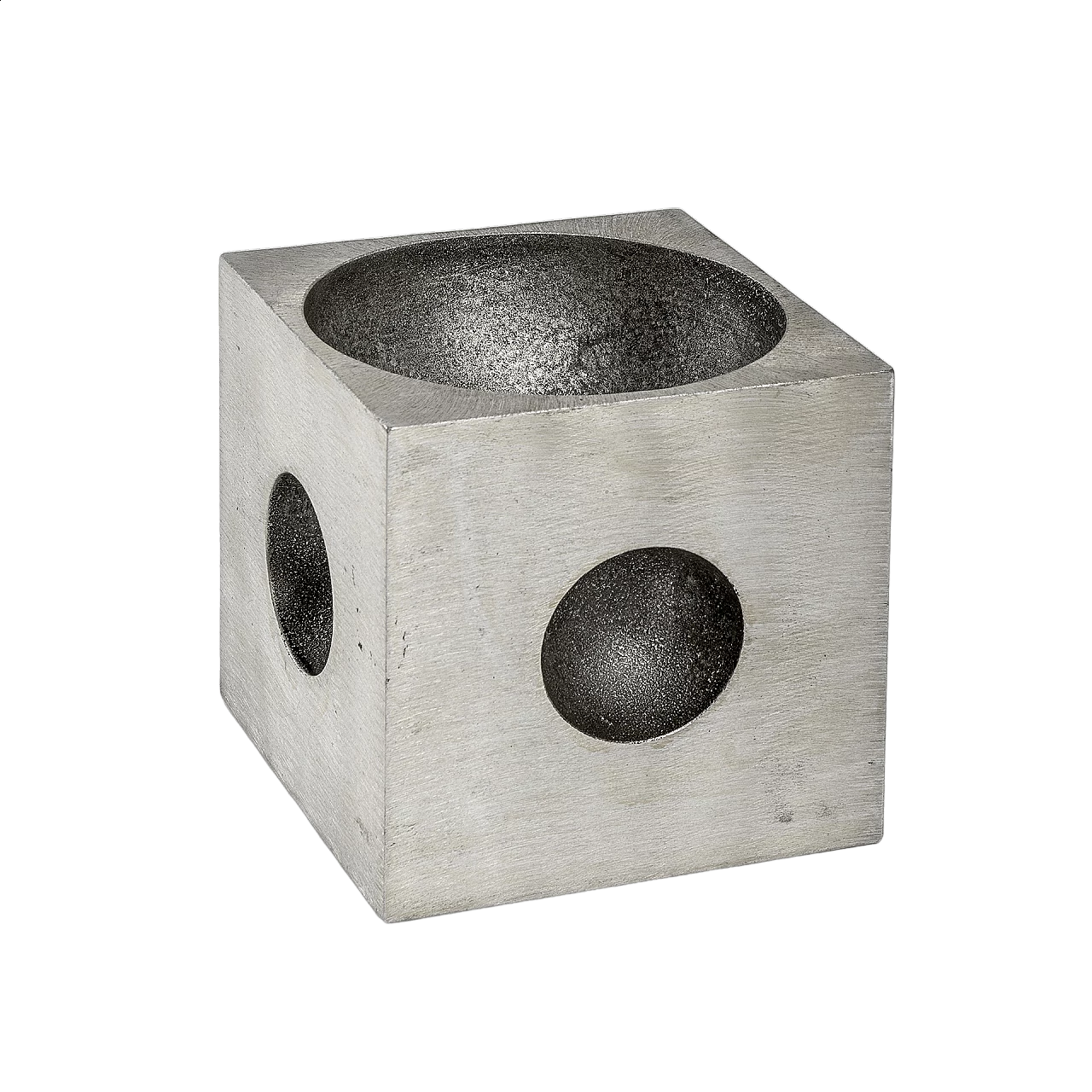 Lorenzo Burchiellaro, Cubo, scultura in fusione di alluminio, anni '70 6