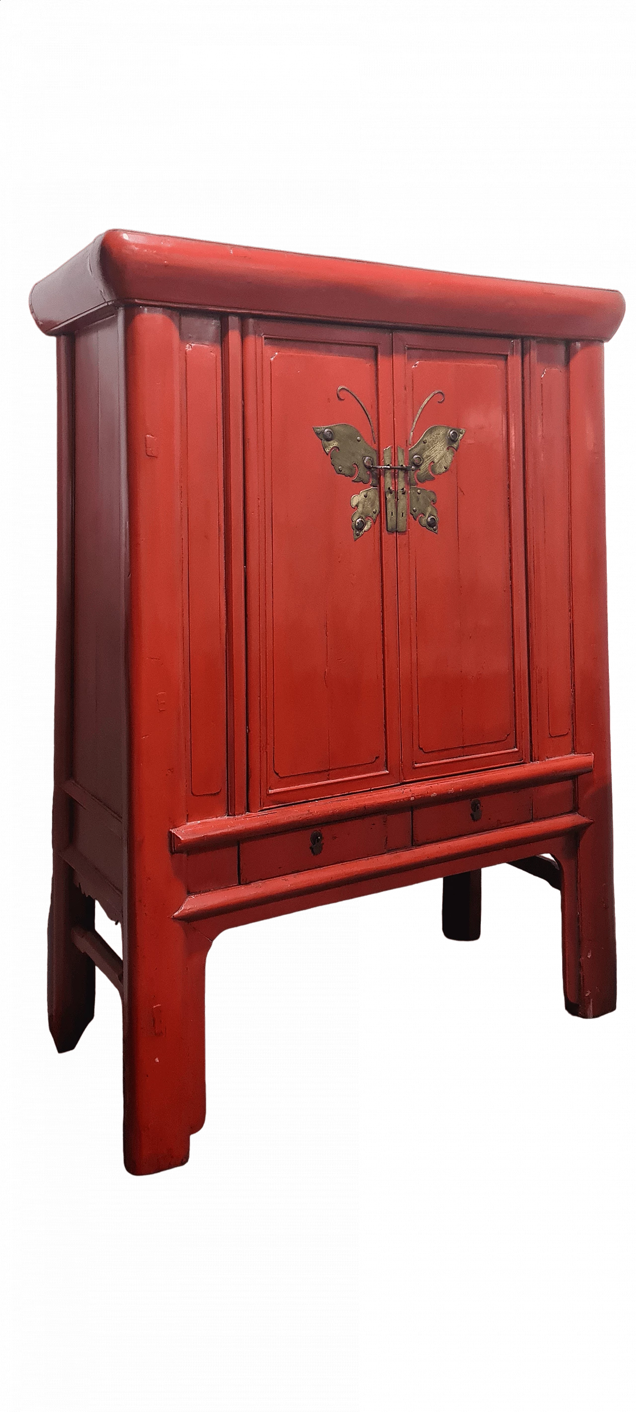 Chinese lacquered wooden wedding wardrobe, late 19th century 15