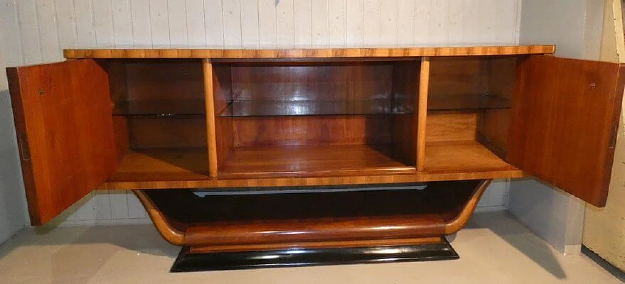 Walnut Art Deco sideboard with glass knobs, 1920s 3