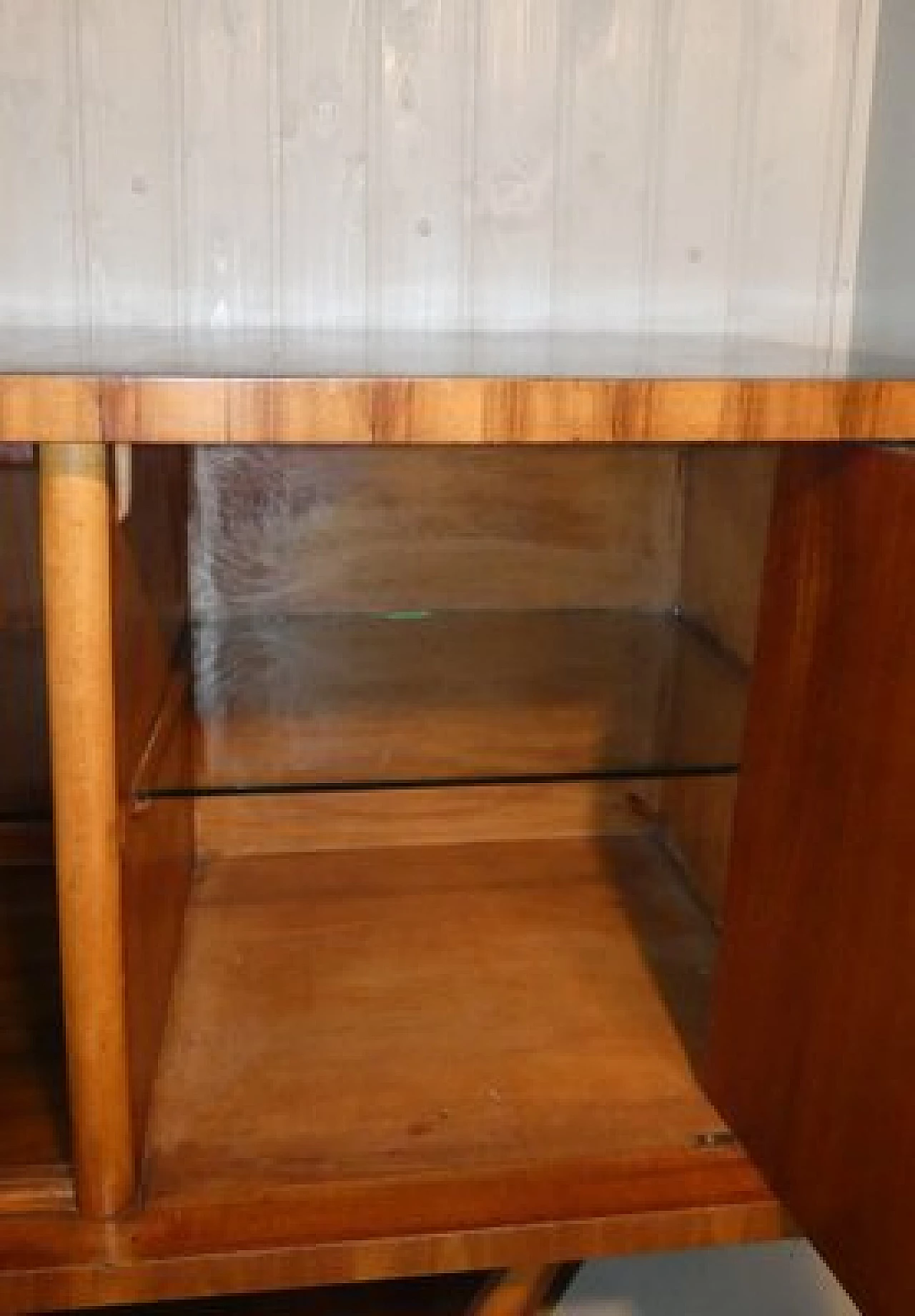 Walnut Art Deco sideboard with glass knobs, 1920s 13