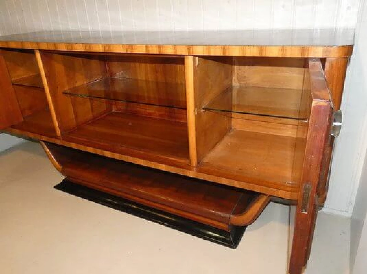 Walnut Art Deco sideboard with glass knobs, 1920s 14