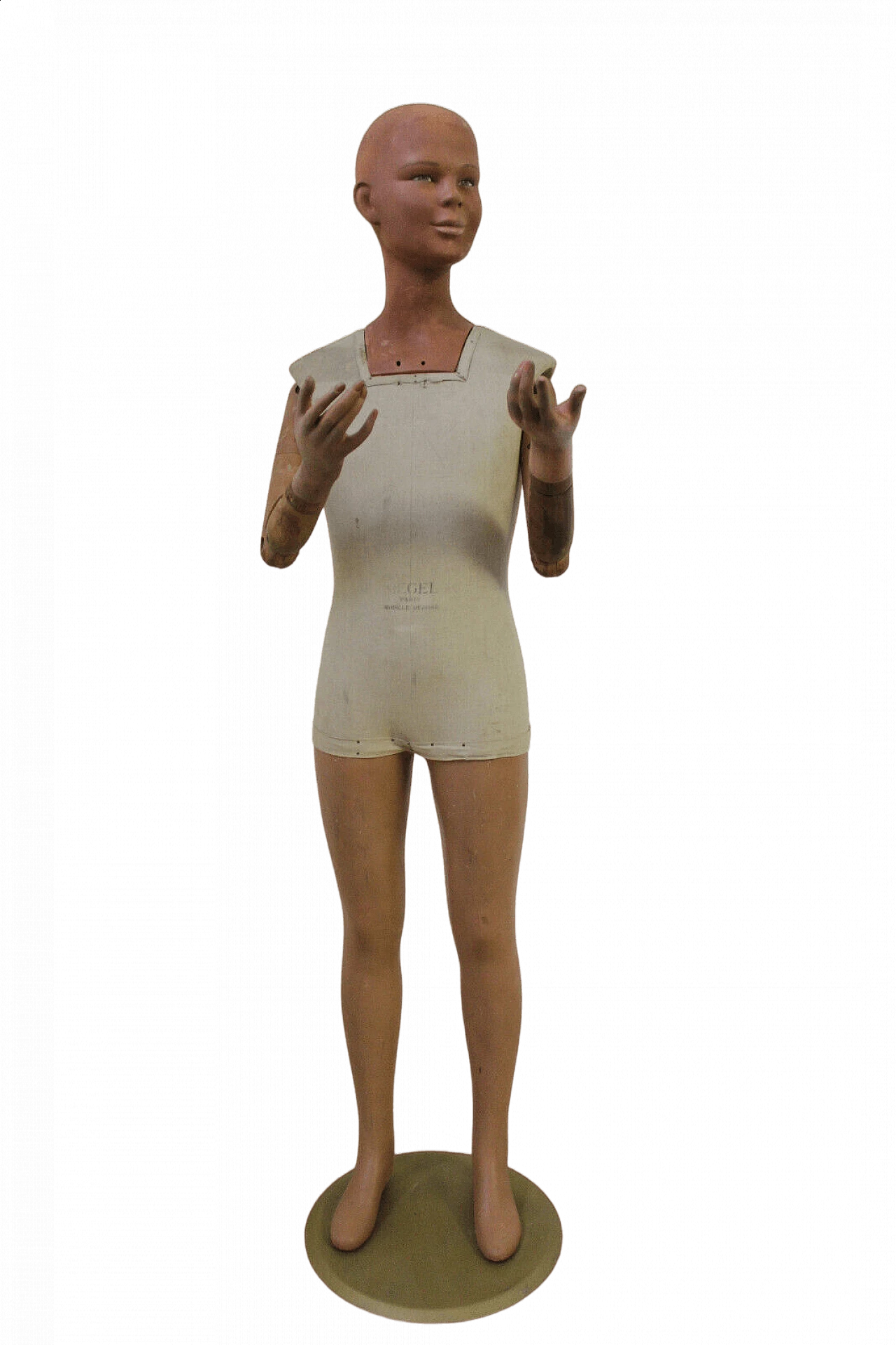 Manichino snodabile in legno e terracotta di Hegel, anni '30 11