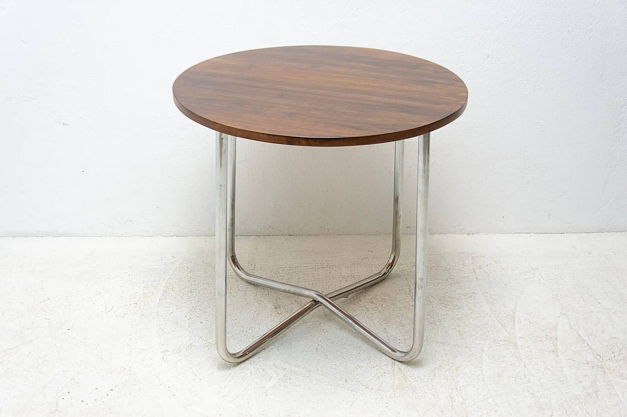 4 Chairs and round bentwood table by Hynek Gottwald, 1930s 7