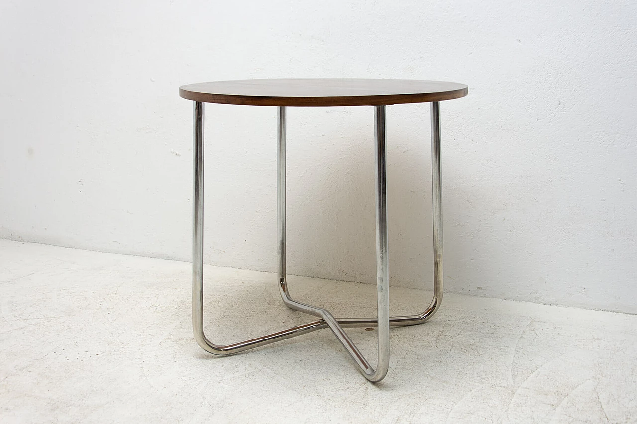4 Chairs and round bentwood table by Hynek Gottwald, 1930s 9