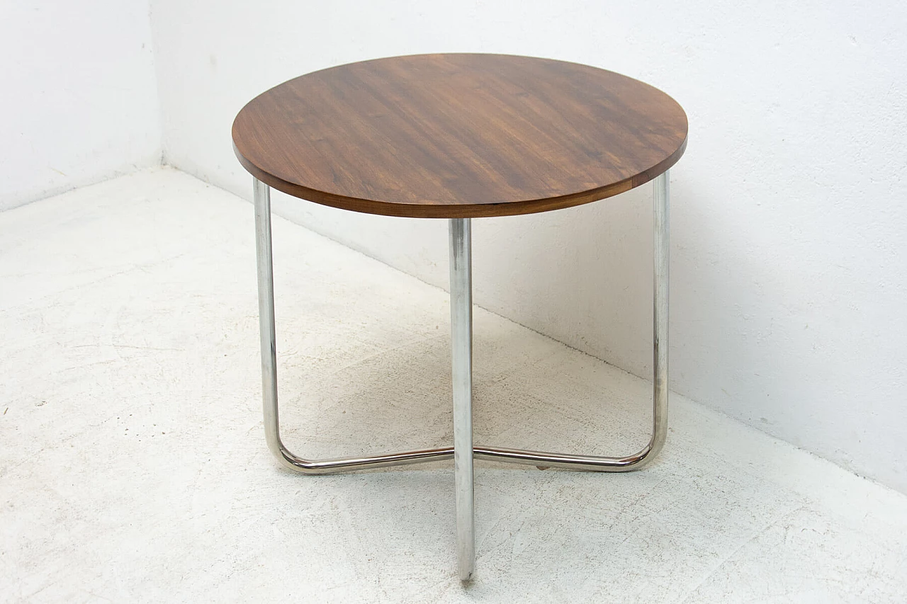 4 Chairs and round bentwood table by Hynek Gottwald, 1930s 10