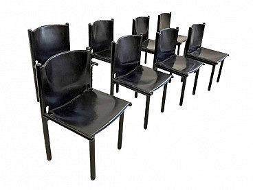 8 Caprile chairs by Gianfranco Frattini for Cassina, 1980s