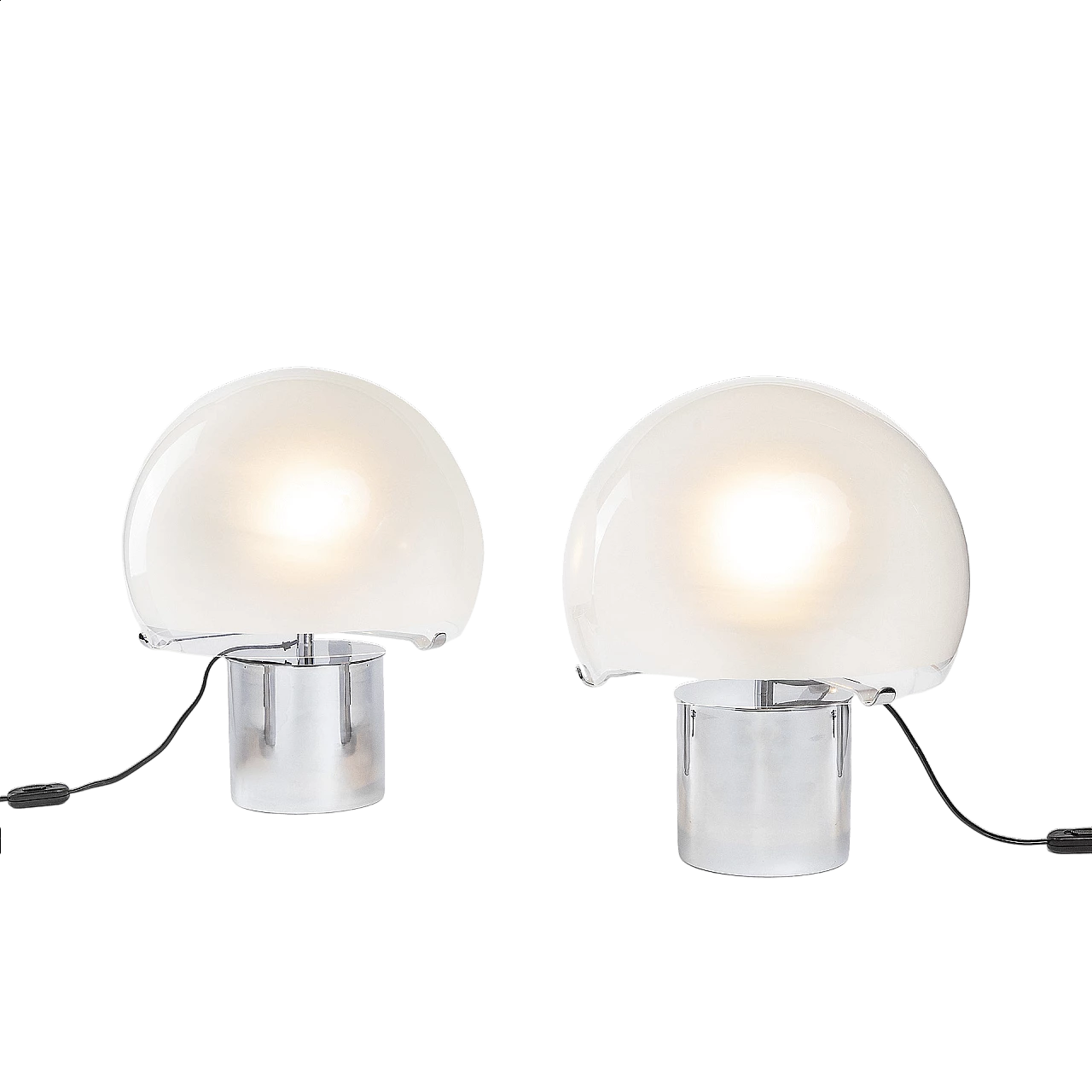 Pair of LTA6 Porcino table lamps by Luigi Caccia Dominioni for Azucena, 1960s 7