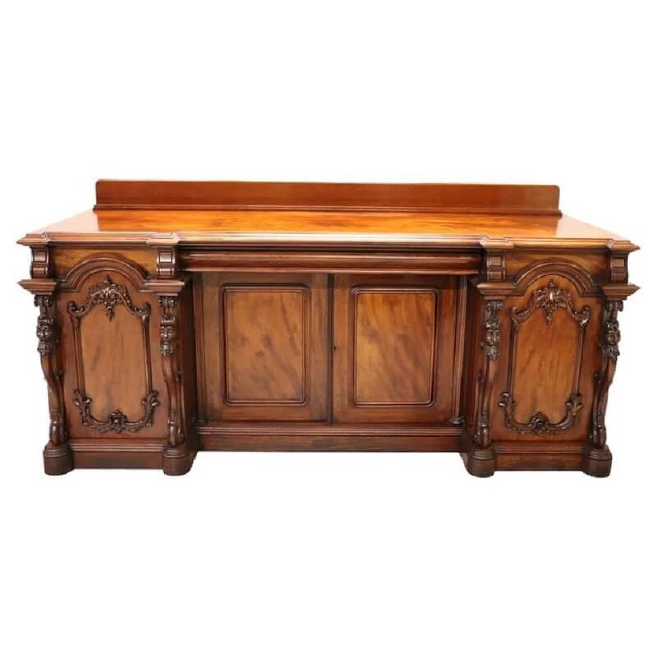 Credenza in mogano con intagli, inizio '900 1