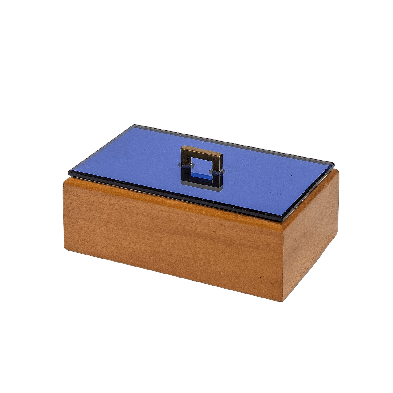 Wood and stained glass box by Pietro Chiesa for Fontana Arte, 1940s 7