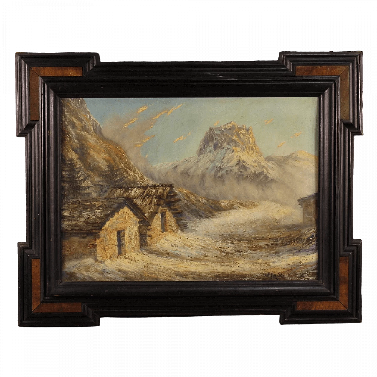 Mountain landscape, oil painting on panel 13