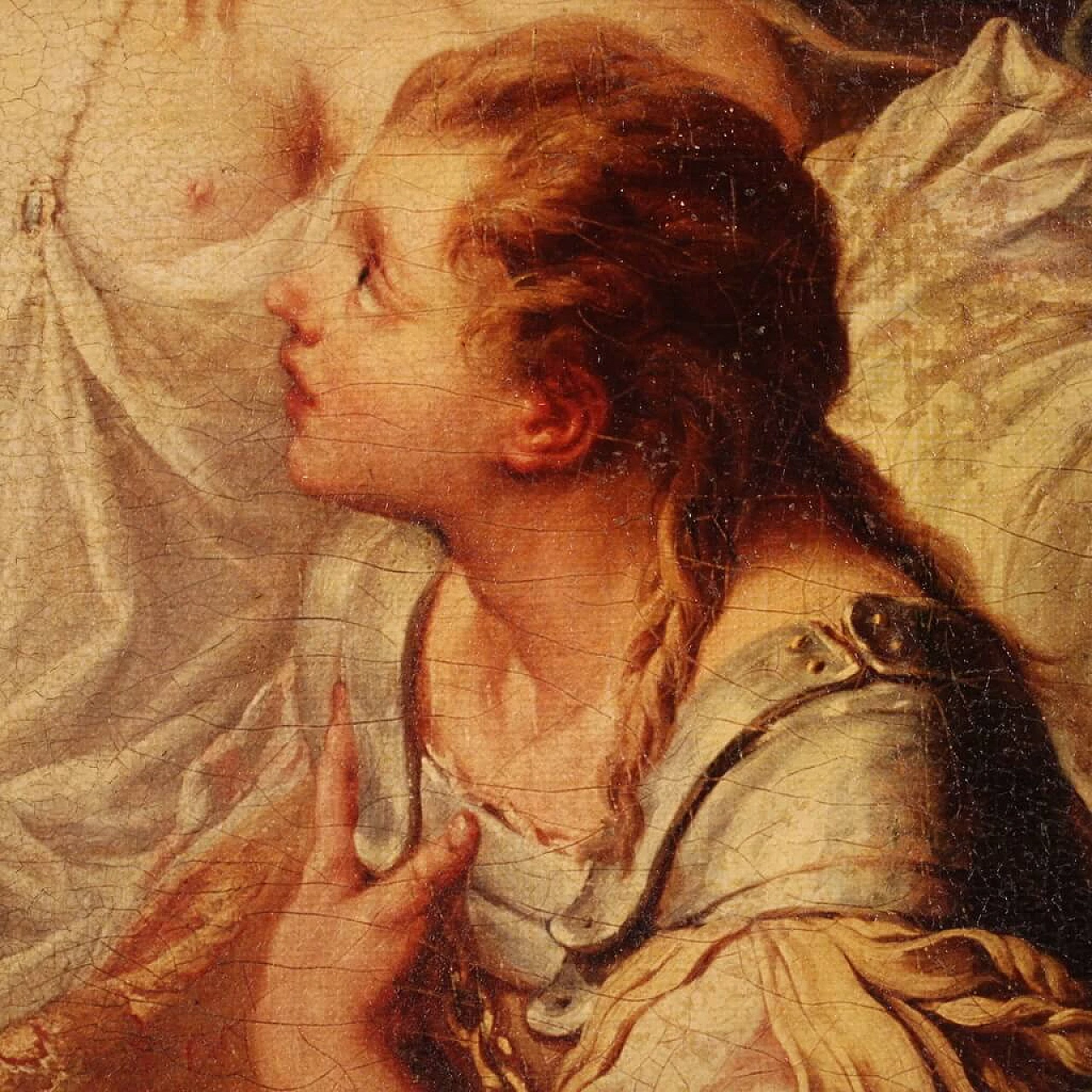 Stampa su tela a colori copia di Rinaldo e Armida di Francois Boucher, anni '80 7