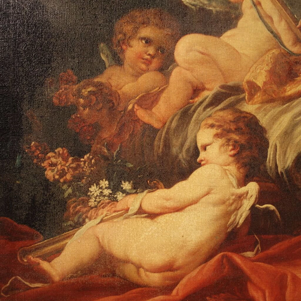 Stampa su tela a colori copia di Rinaldo e Armida di Francois Boucher, anni '80 9