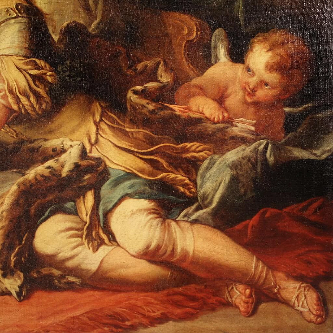 Stampa su tela a colori copia di Rinaldo e Armida di Francois Boucher, anni '80 10