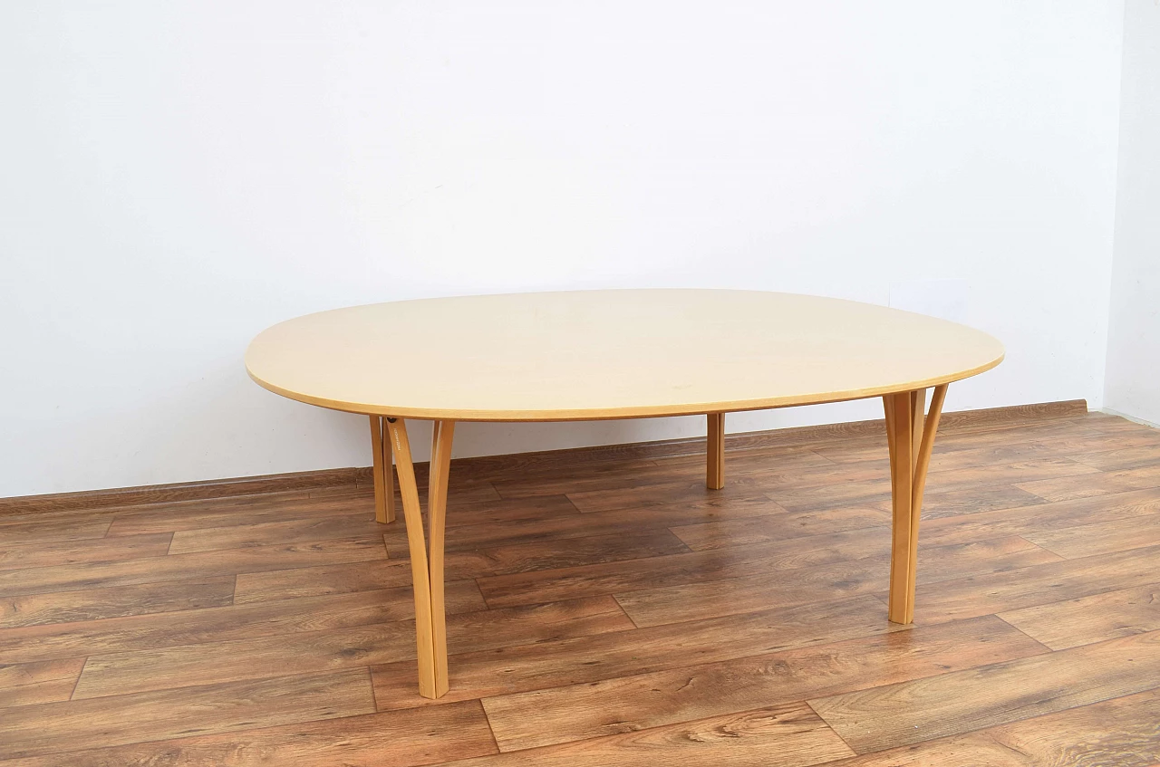 Tavolino in legno di Bruno Mathsson per Fritz Hansen, anni '80 3