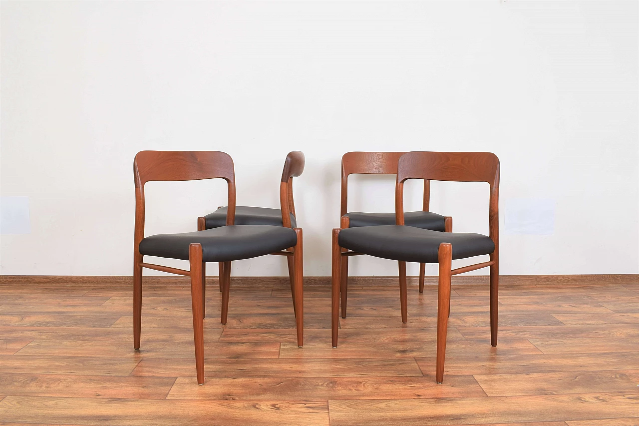 4 Chairs 75 by Niels Otto Møller for J.L. Møllers, 1960s 1
