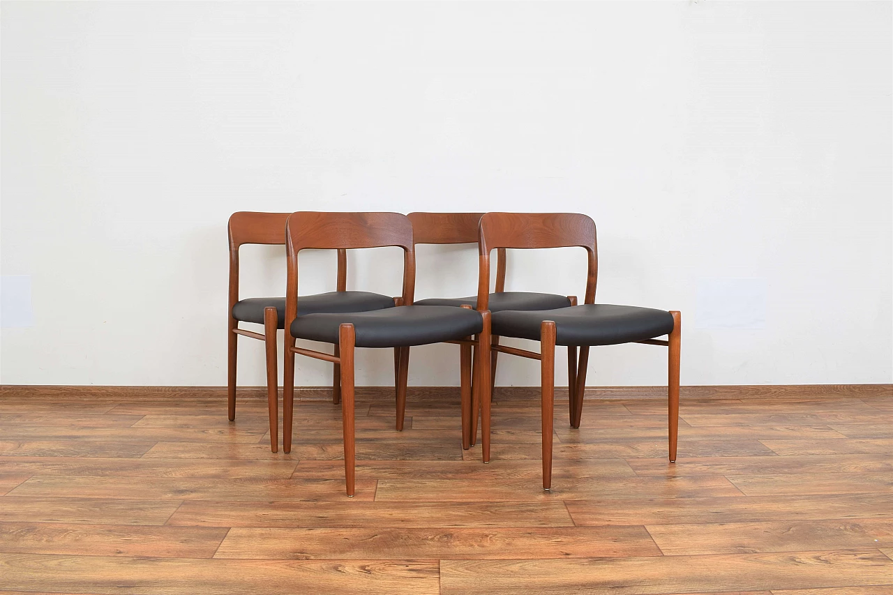 4 Chairs 75 by Niels Otto Møller for J.L. Møllers, 1960s 2