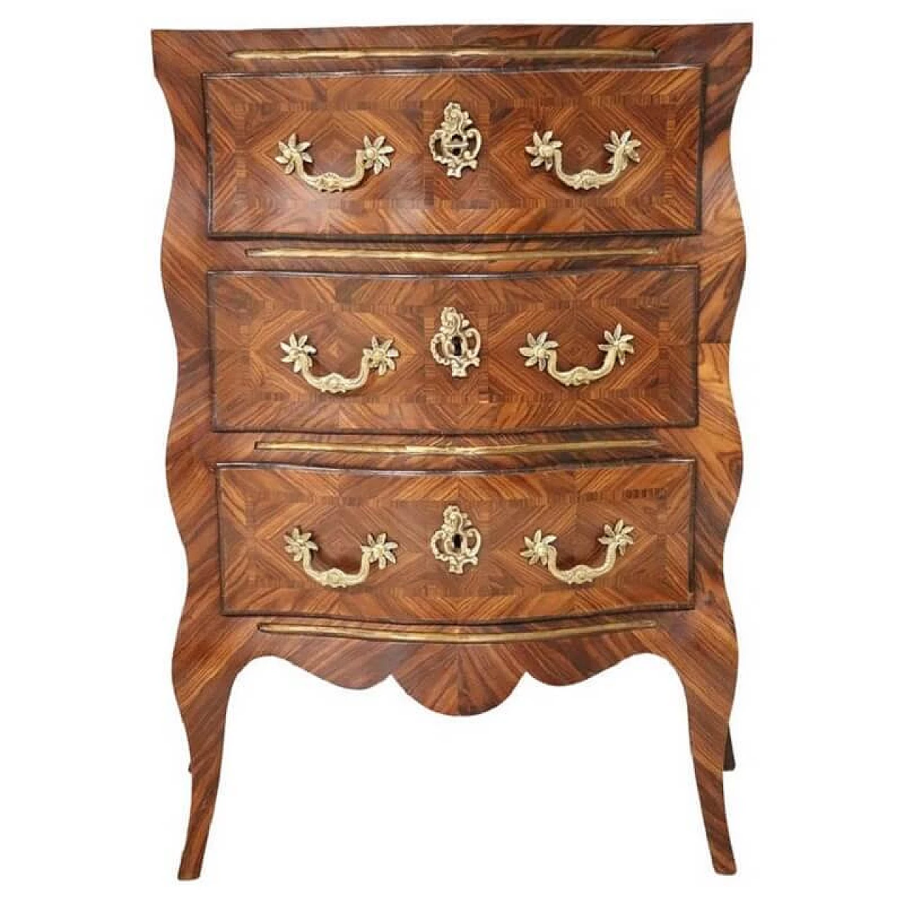 Louis XV style wood dresser with red marble top, early 20th century 1