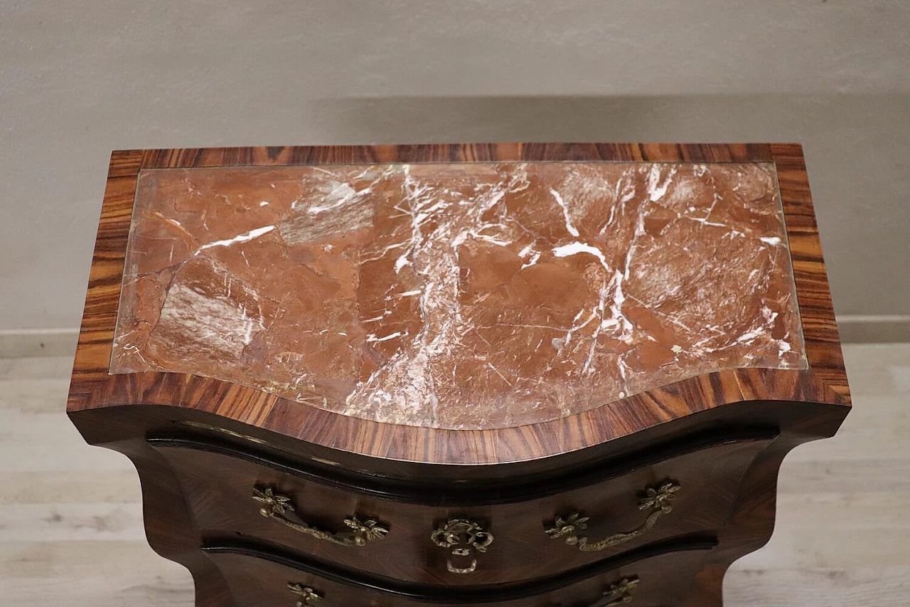 Louis XV style wood dresser with red marble top, early 20th century 5