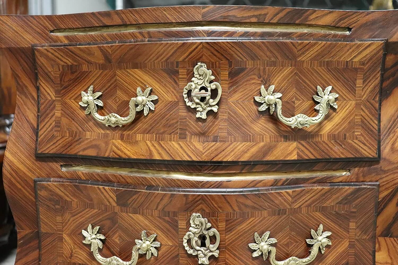 Louis XV style wood dresser with red marble top, early 20th century 8