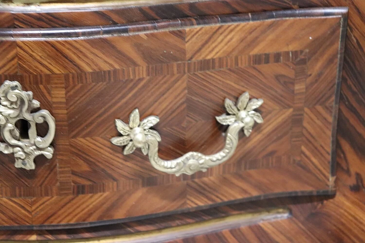 Louis XV style wood dresser with red marble top, early 20th century 10