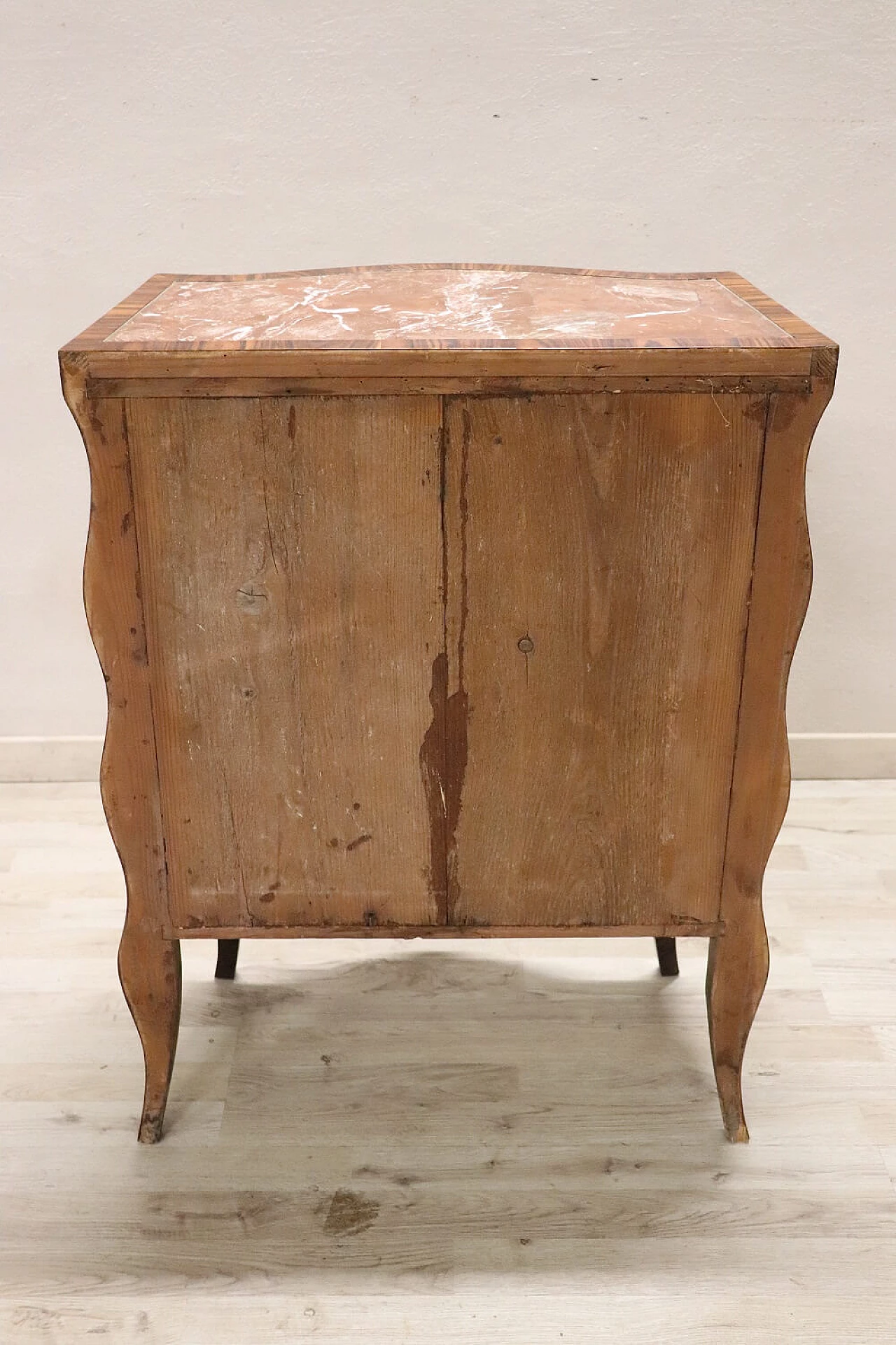 Louis XV style wood dresser with red marble top, early 20th century 11