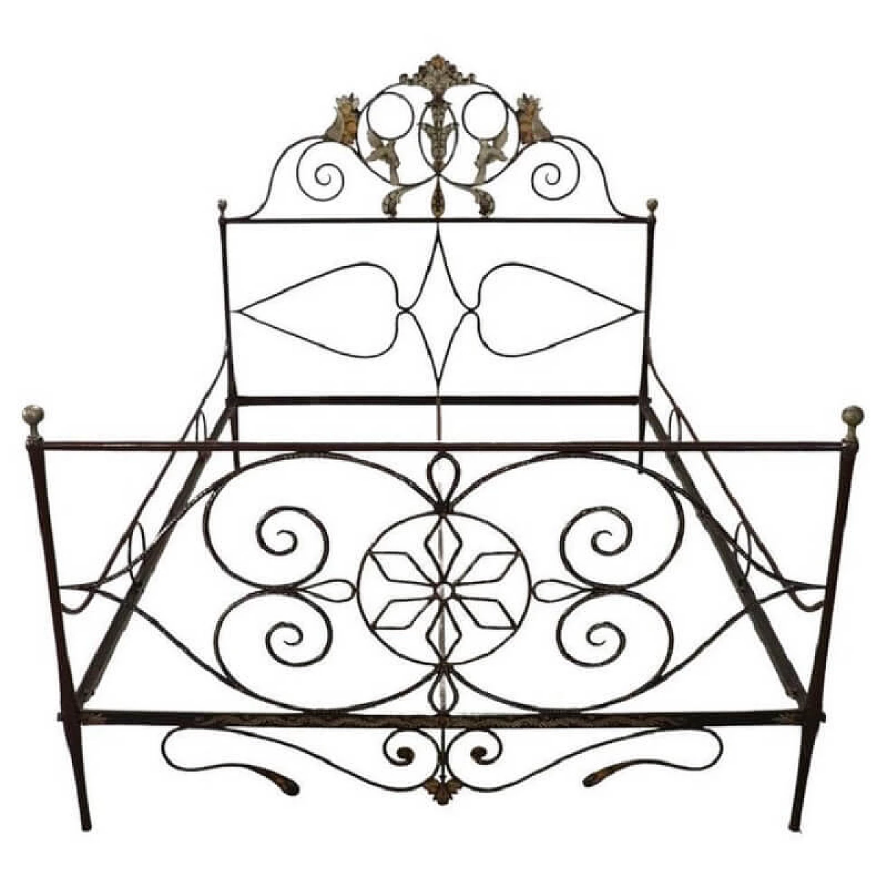 Empire wrought iron bed, early 19th century 1
