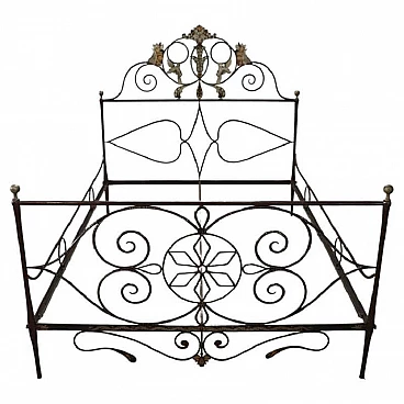 Empire wrought iron bed, early 19th century