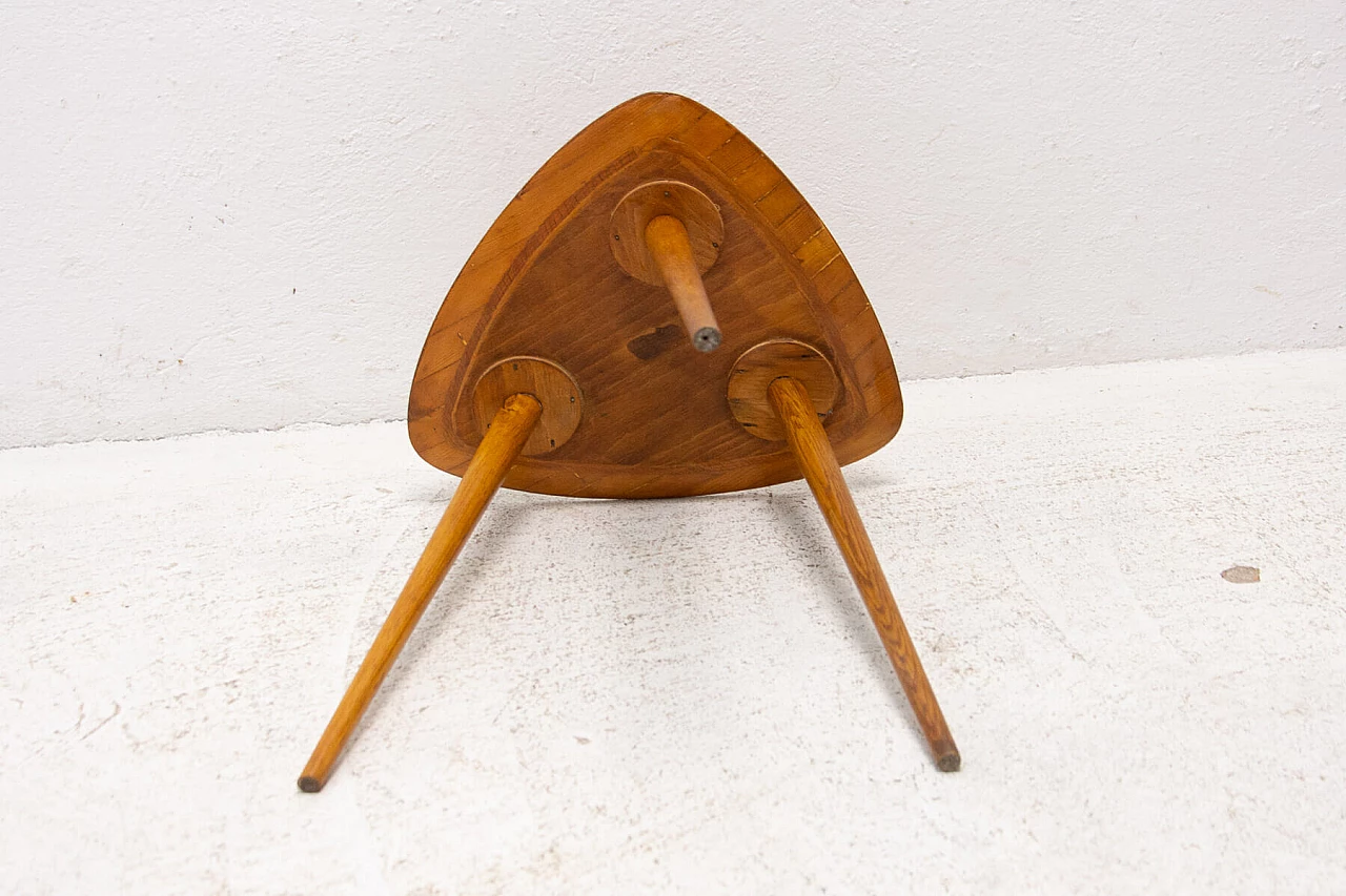Beech tripod stool, 1960s 5