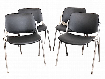 4 Chairs DSC 106 BLACK B by Giancarlo Piretti for Anonima Castelli, 1960s