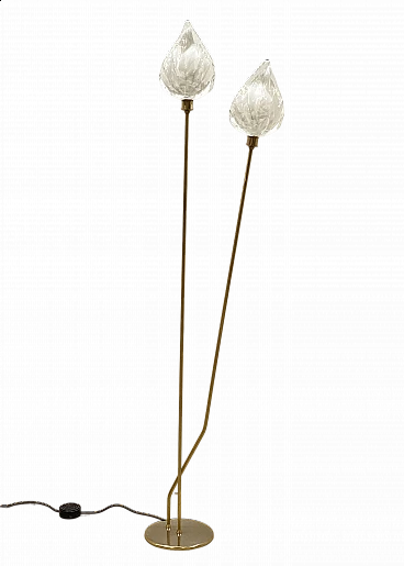 Brass and glass floor lamp by La Murrina, 1980s